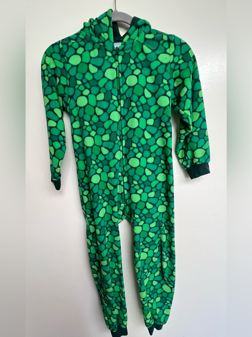 The Children's Place Green Pebble-Print Hooded Fleece Footie